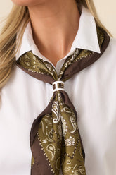 A Small Formality White & Gold Scarf Ring