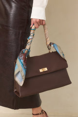 All Sorted Out Espresso Faux Leather Top Handle Satchel