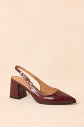 Cloud Nine Nights Wine Patent Slingback Block Heels