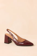 Cloud Nine Nights Wine Patent Slingback Block Heels