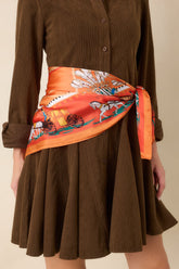 A Royal Journey Orange and Turquoise Scarf
