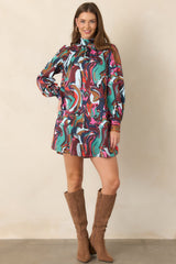 CROSBY Carter Color Current Multi Abstract Mini Dress