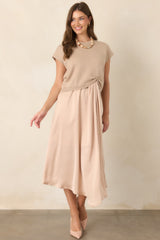 All Pulled Together Beige Knit Sweater