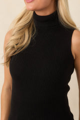 Astrid Wilco Black Essential Sleeveless Turtleneck Top