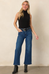 Astrid Wilco Black Essential Sleeveless Turtleneck Top