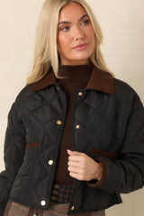 Astrid Black Whiskey Quilted Jacket