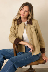 Country Mile Khaki Cotton Cropped Jacket