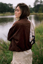 A Smooth Departure Chocolate Brown Faux Suede Bomber Jacket