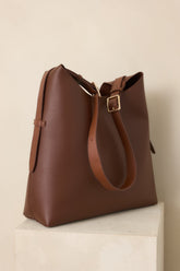 Busy Day Chocolate Brown Smooth Finish Shoulder Bag