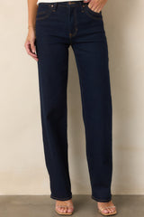 Double Down Dark Wash High Rise Wide Leg Jeans