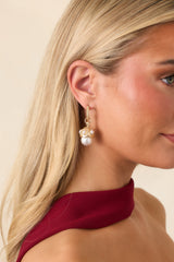 Doll Up Gold Pearl Drop Earrings