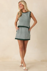 Check the Agenda Hunter Green Gingham Contrast Trim Skort