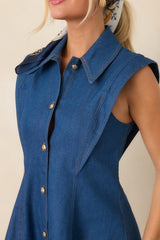 Anna Cate Albie Dark Wash Denim Button Front Mini Dress