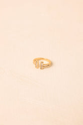 Almost There Gold & Crystal Open Band Ring