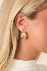 A Shining Example Gold Teardrop Earrings