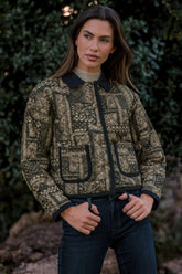 Consider It Covered Moss Green & Ivory Paisley Quilted Jacket
