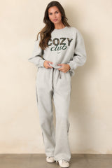 Cozy Club Heather Grey Crewneck Sweatshirt