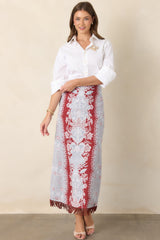Anna Cate Dillon Frost Floral Midi Skirt