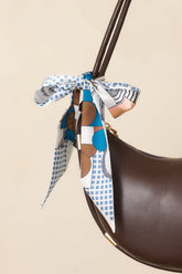 All in the Mix Blue & Tan Multi Print Scarf Tie