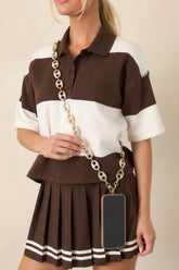 Always Within Reach Ivory Marbled Chain Link Phone Lanyard