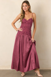 ASTR the Label Kaylani Mauve Lace Bustier Maxi Dress