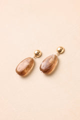 Current Mood Gold & Brown Marbled Bead Drop Earrings