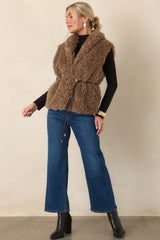 By the Fireside Mocha Faux Fur Vest