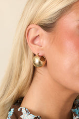 Centered Around You Gold Textured Stud Earrings