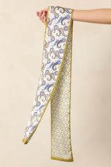 English Garden Peridot Green Multi Paisley Scarf Tie
