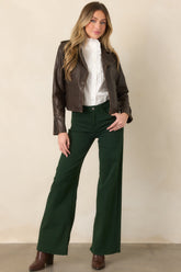 Always In Style Forest Green High Rise Wide Leg Jeans