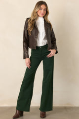 Always In Style Forest Green High Rise Wide Leg Jeans