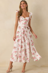 Aimee Rose Pink Floral Bustier Maxi Dress