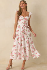 Aimee Rose Pink Floral Bustier Maxi Dress