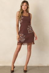 Anna Cate Holly Vinewood Rust Gingham Cotton Mini Dress