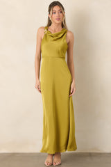 And Then Everything Changed Chartreuse Satin Maxi Dress
