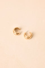 All Around Gold Sculpted Hoop Earrings