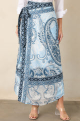 Anna Cate Wiley Blue Myth Paisley Wrap Maxi Skirt