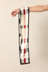 Check Please Ivory Multi Plaid Skinny Scarf
