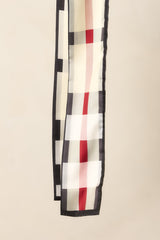 Check Please Ivory Multi Plaid Skinny Scarf