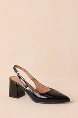 Cloud Nine Nights Black Patent Slingback Block Heels