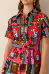 CROSBY Fairiss Vintage Vignette Multi Belted Maxi Dress