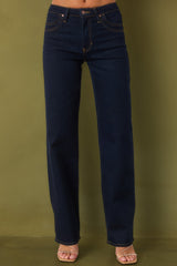 Double Down Dark Wash High Rise Wide Leg Jeans