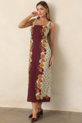 Anna Cate Minnie Wine & Sage Rustic Bloom Midi Dress