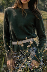 Catching The Train Ivory Stitch Border Belt
