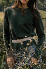Catching The Train Ivory Stitch Border Belt
