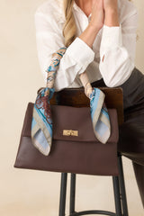 All Sorted Out Espresso Faux Leather Top Handle Satchel