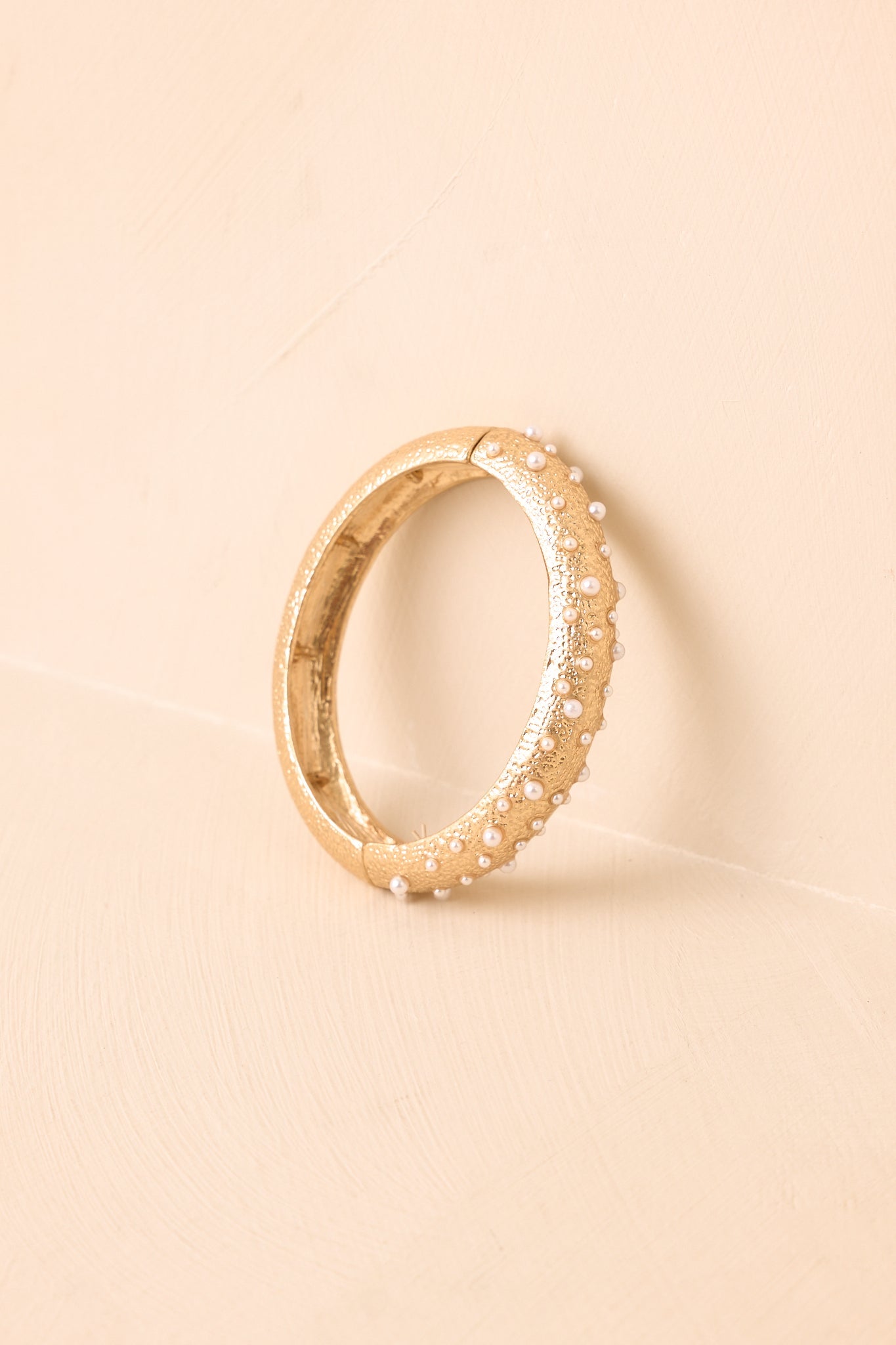 A Golden Touch Gold & Mini Faux Pearl Stretch Bracelet