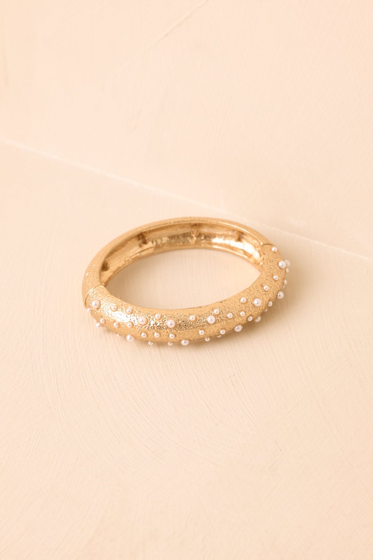 A Golden Touch Gold & Mini Faux Pearl Stretch Bracelet