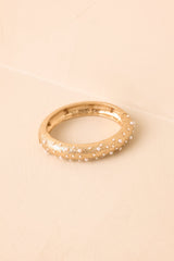 A Golden Touch Gold & Mini Faux Pearl Stretch Bracelet