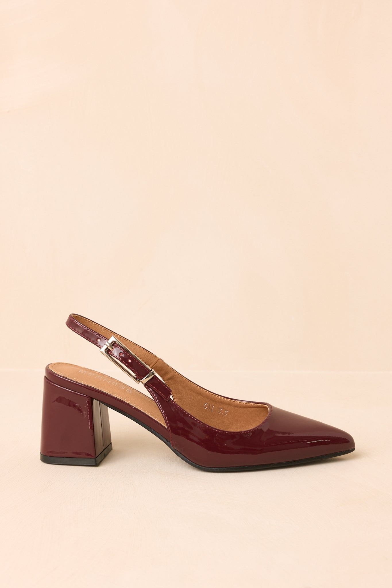 Cloud Nine Nights Wine Patent Slingback Block Heels